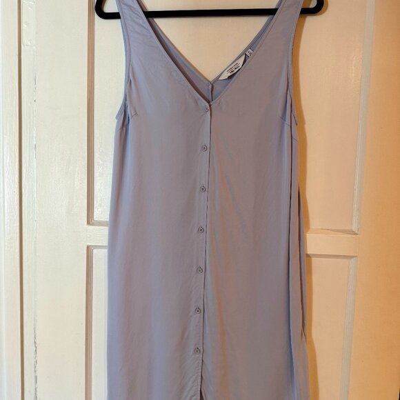 SLEEVELESS V-NECK BUTTON DOWN DRESS LIGHT BLUE, & OTHER STORIES - Picture 5 of 5